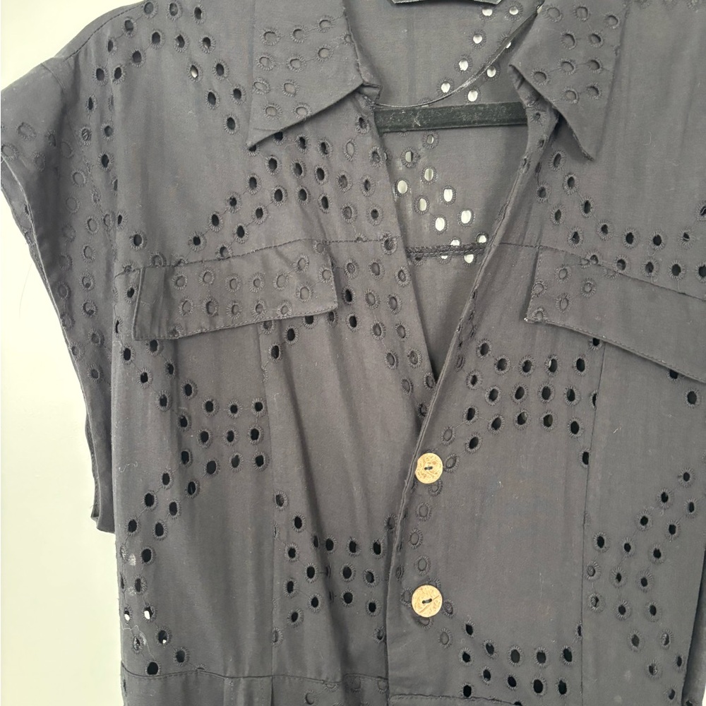 Zara Gray Eyelet Jumpsuit